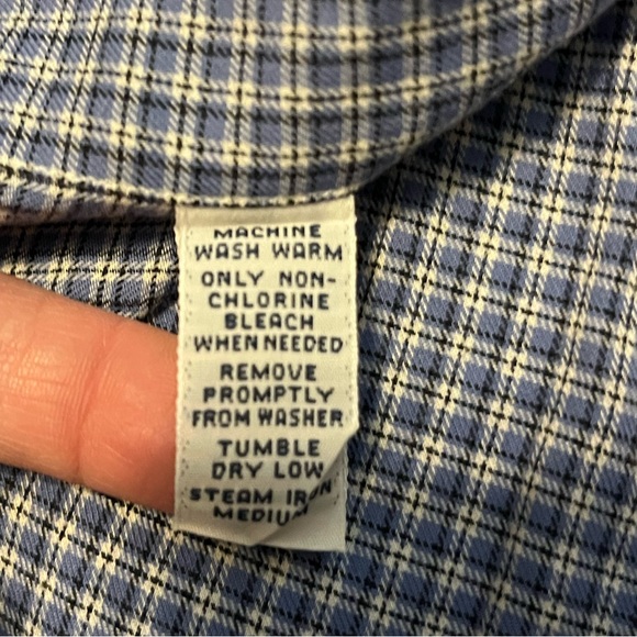 Blue plaid long sleeved Polo shirt - Picture 6 of 8